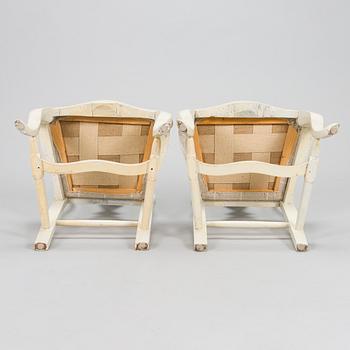 A pair of Swedish Rococo chairs, mid-18th century.