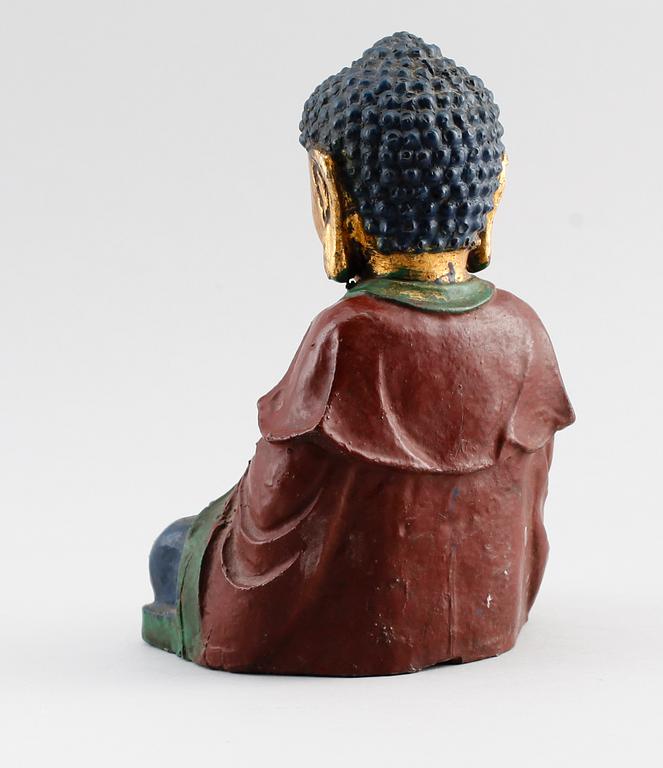 FIGUR, bemålat järn, ostasiatisk, sannolikt 1900-tal.