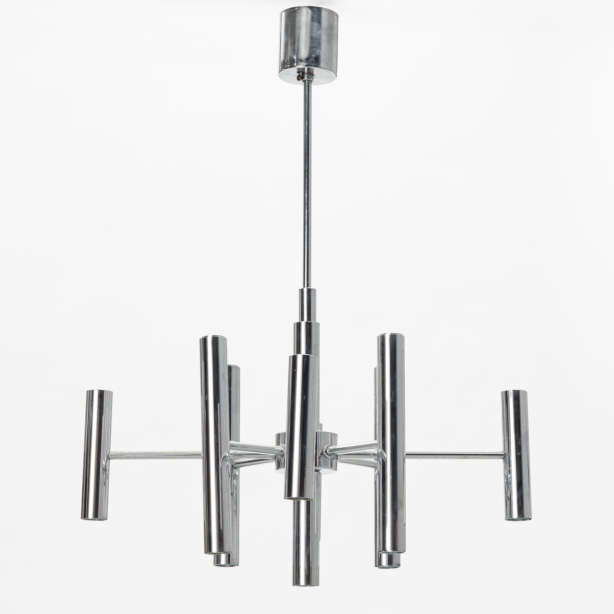 Gaetano Sciolari, probably. A celing lamp, Italy, later part of the 20th Century.