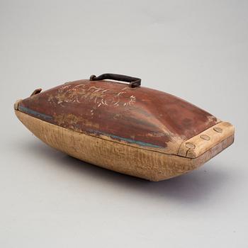 A painted folk art trough dated 1837.