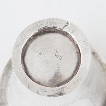 Bägare, 3 st, silver, 1700-1800-tal.