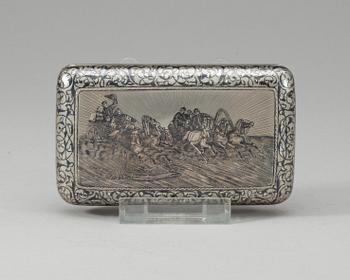 A Russian silver cigarette case.