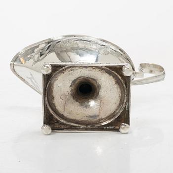 A Swedish late 18th century parcel-gilt silver creamer, mark of Johan Wilhelm Zimmerman, Stockholm 1798.