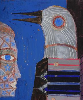 Max Walter Svanberg, Imaginative composition with woman and bird.