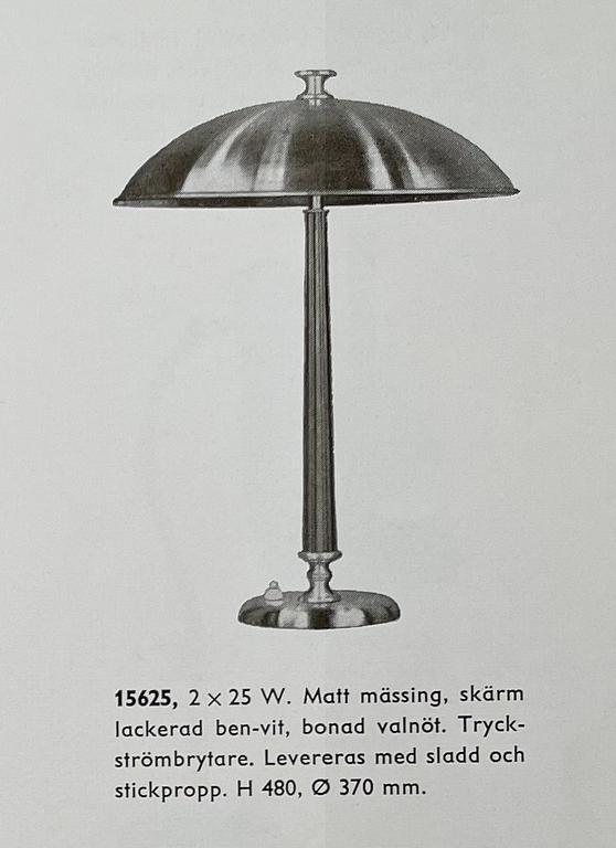 Erik Tidstrand or Bertil Brisborg, a table lamp model "15625", Arvid Böhlmarks Lampfabrik, Stockholm, 1950s-60s.