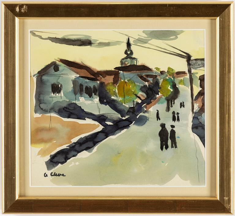 AGNES CLEVE, water colour. Signed with stamp A Cleve.