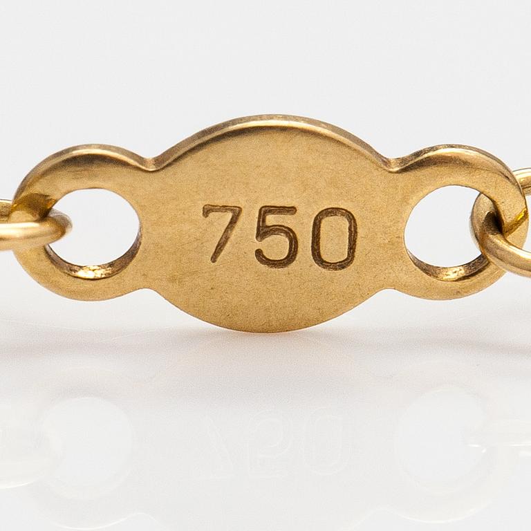 Georg Jensen, An 18K gold bracelet "Magic" with a cultured pearl and diamonds ca. 0.048 ct in total, Denmark.