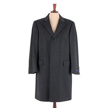 293. EDUARD DRESSLER, a grey wool mens coat. Size 96, corresponds to a wider size 48.