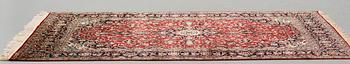 A rug, Old, silk Kashan, ca 224 x 138,5 cm.