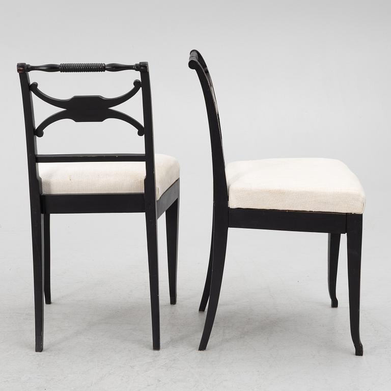 Chairs, 6 pcs, 19th century, Trafalgar type.