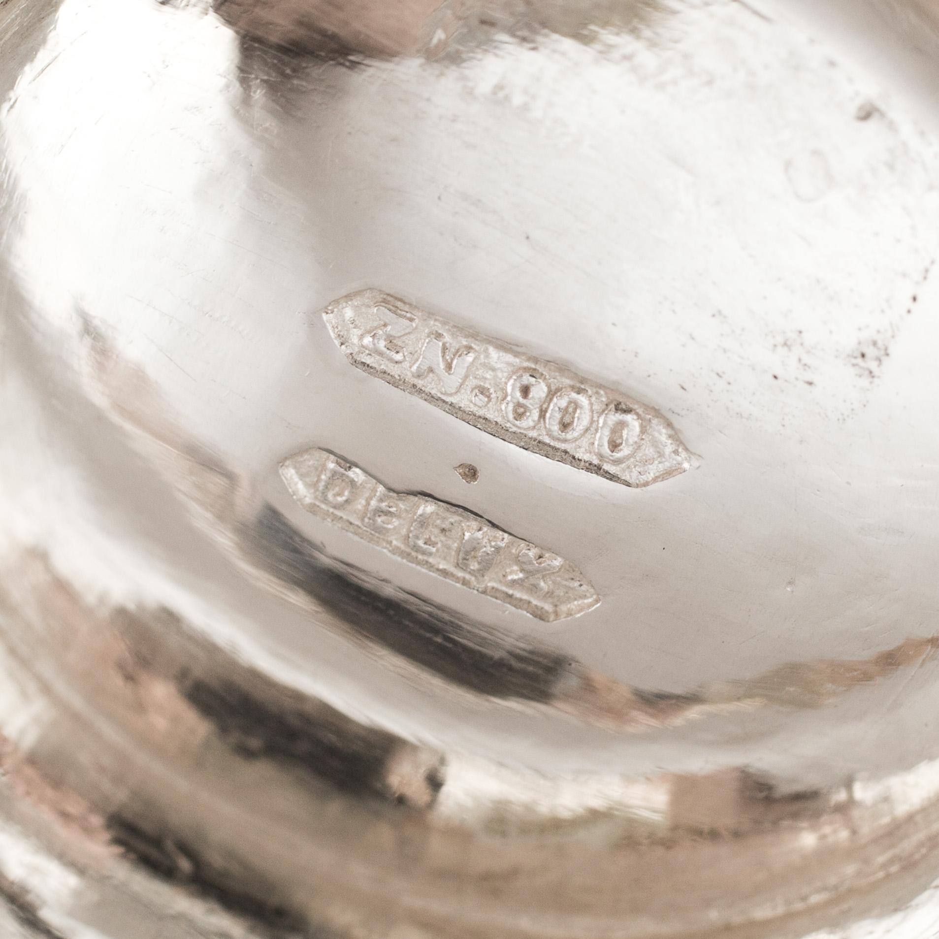 KAFFE- OCH TESERVIS, 10 delar. Silver 800/1000. Delux,  Asien. Ca 1600g.