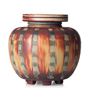 56. Wilhelm Kåge, a "Farsta" stoneware lidded jar, Gustavsberg studio, Sweden 1958.