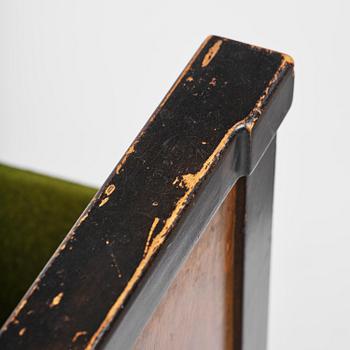 A pair of 1930s birch armchairs.