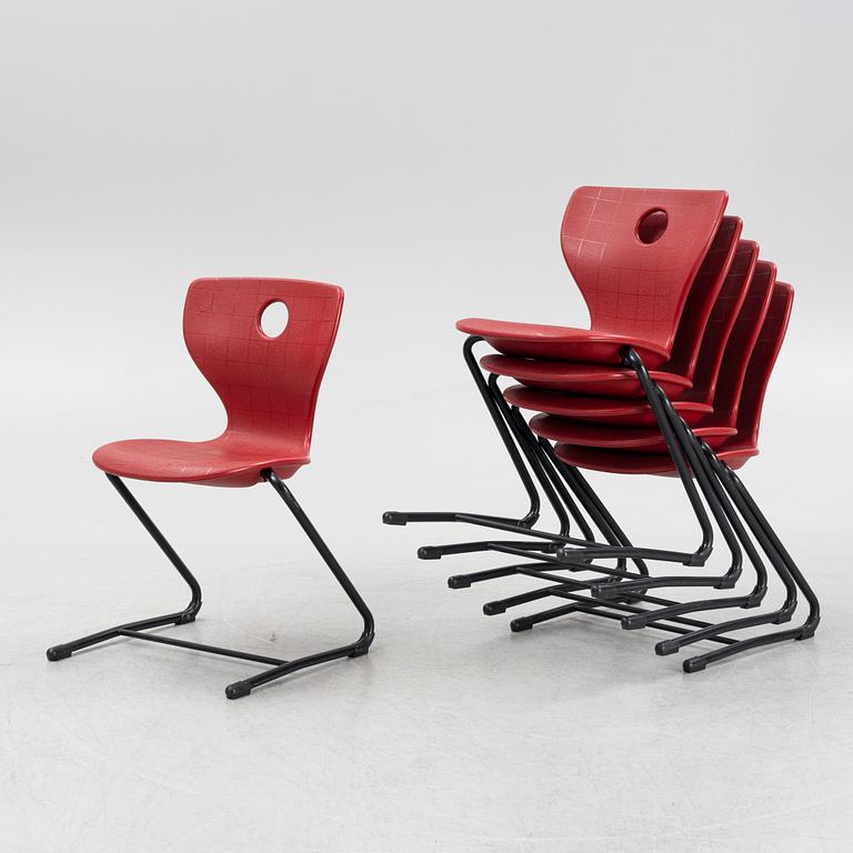 Verner Panton, six 'Pantoswing' chairs, VS, 21st ventury.