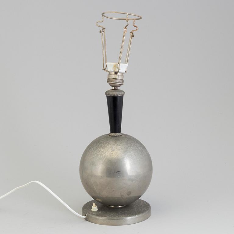 BORDSLAMPA, Art deco, tenn, 1930-tal.