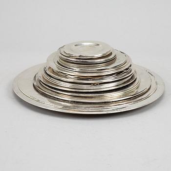 31 swedish silver dishes with engraving, including K Anderson, Stockholm 1927.