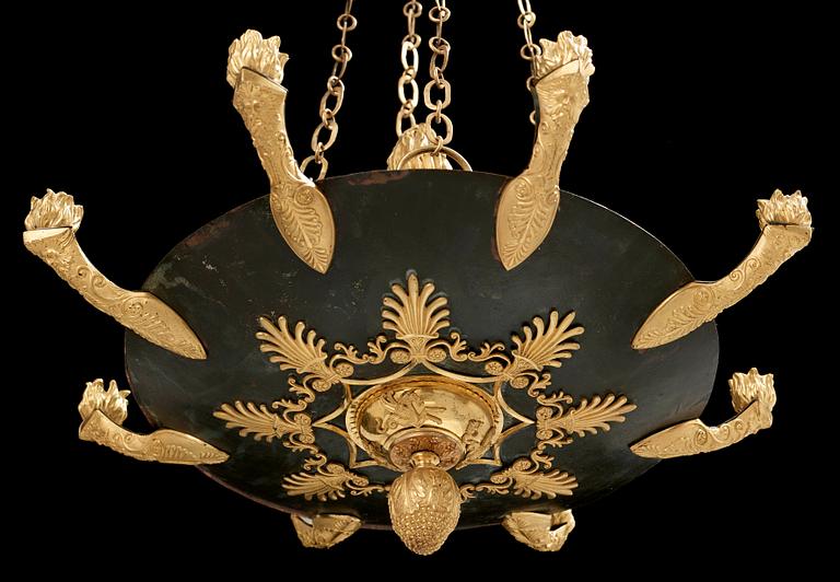AMPEL, för åtta ljus, Empire, 1800-talets början.