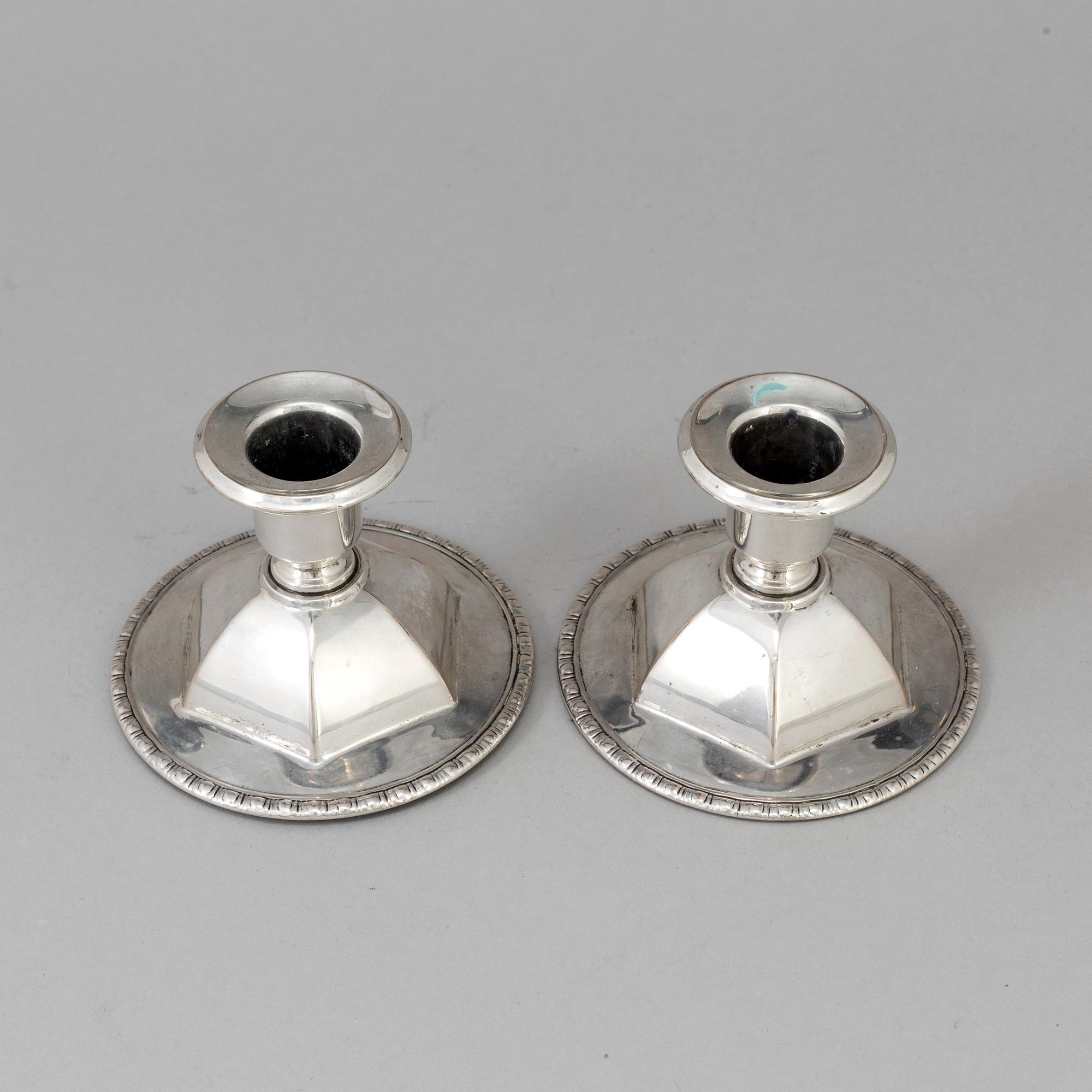 LJUSSTAKAR, ett par, silver, norska stämplar, 1900-talets andra hälft.