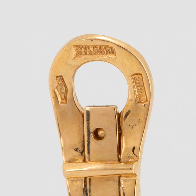 A pair of 18K gold and steel Bulgari earrings.