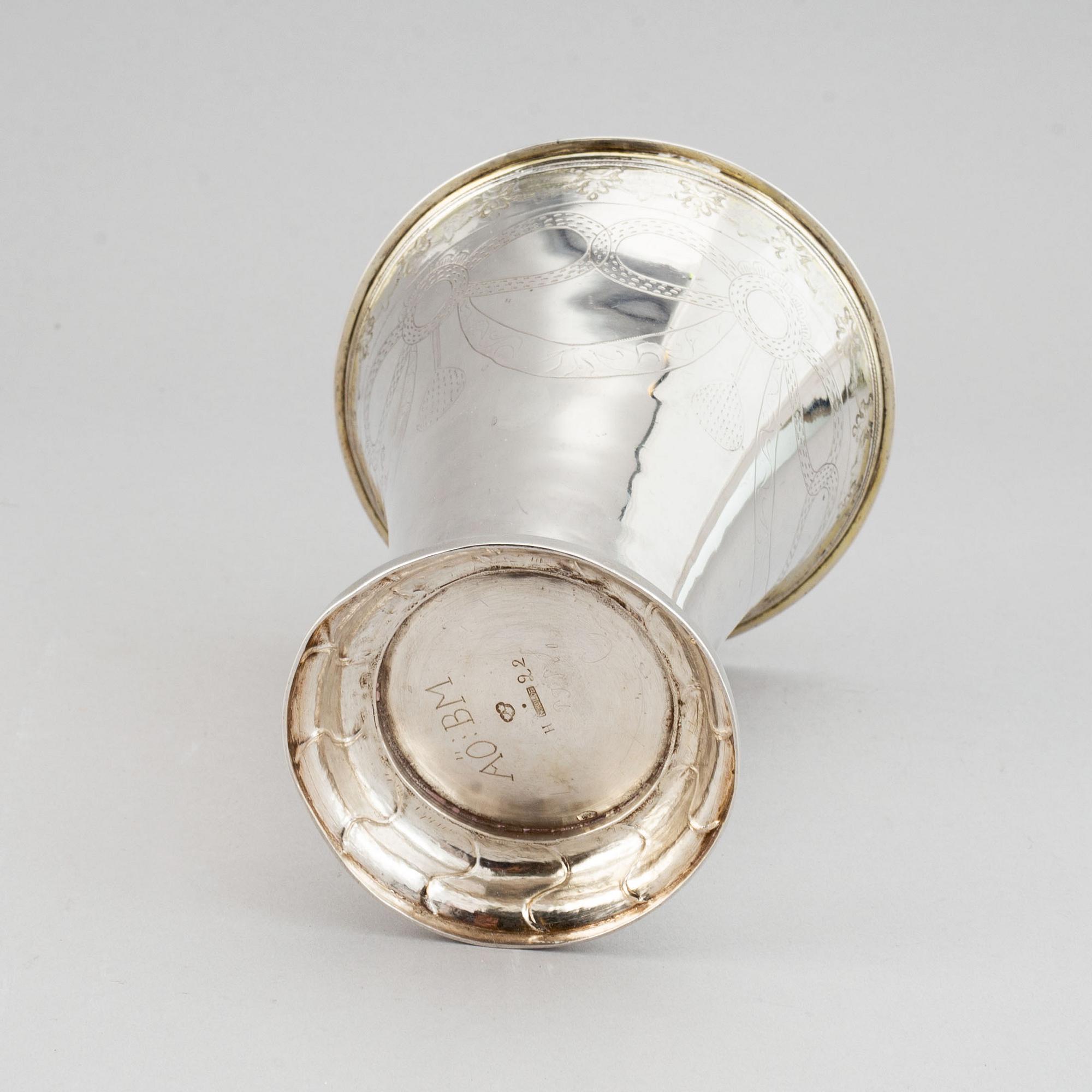 Nils Nordlöf,  bägare, silver, Härnösand 1793.
