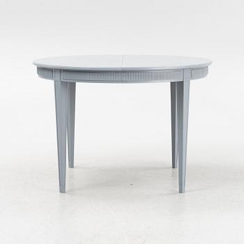 A gustavian style painted dining table, second half of the 20th century.