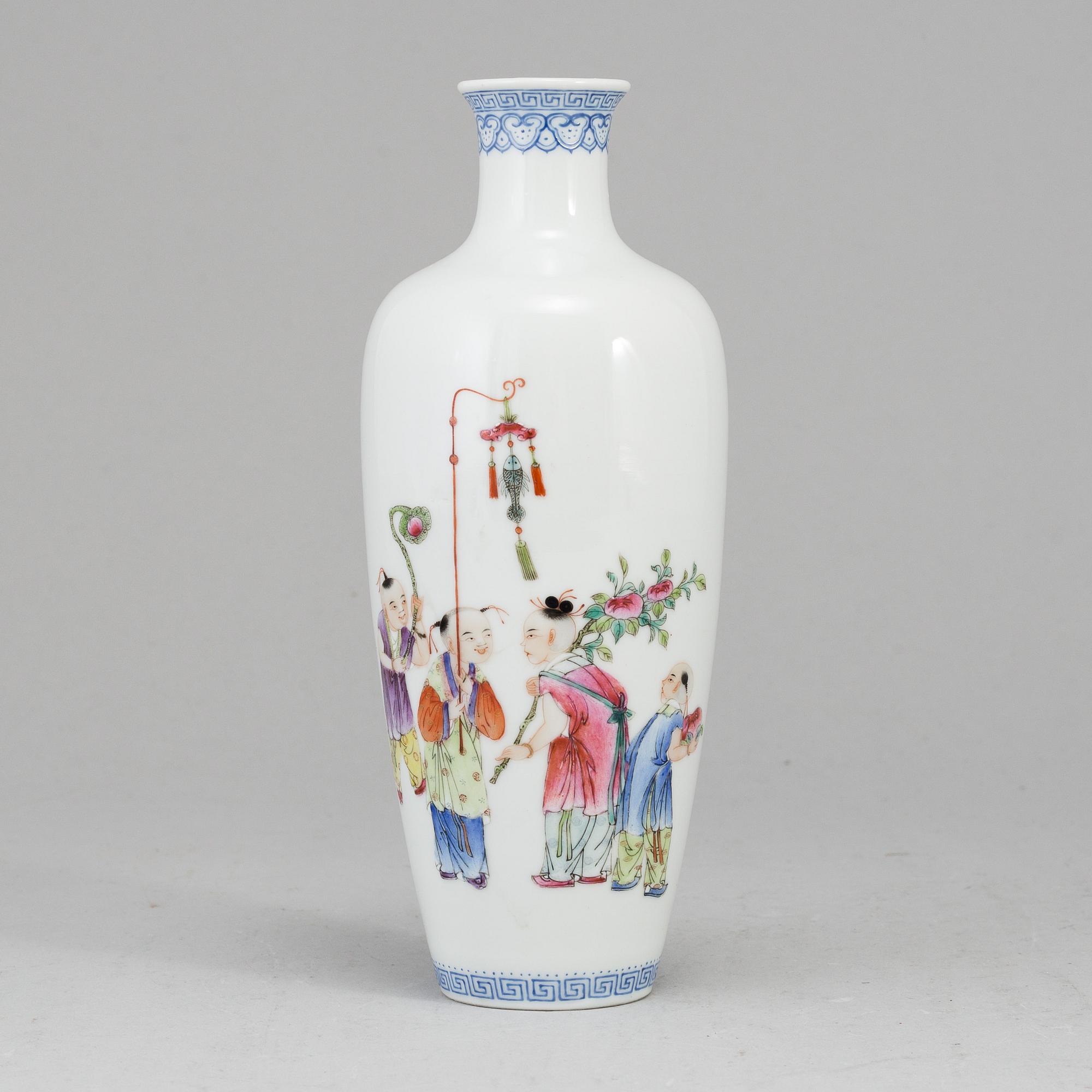 A Chinese famille rose vase, 20th century.