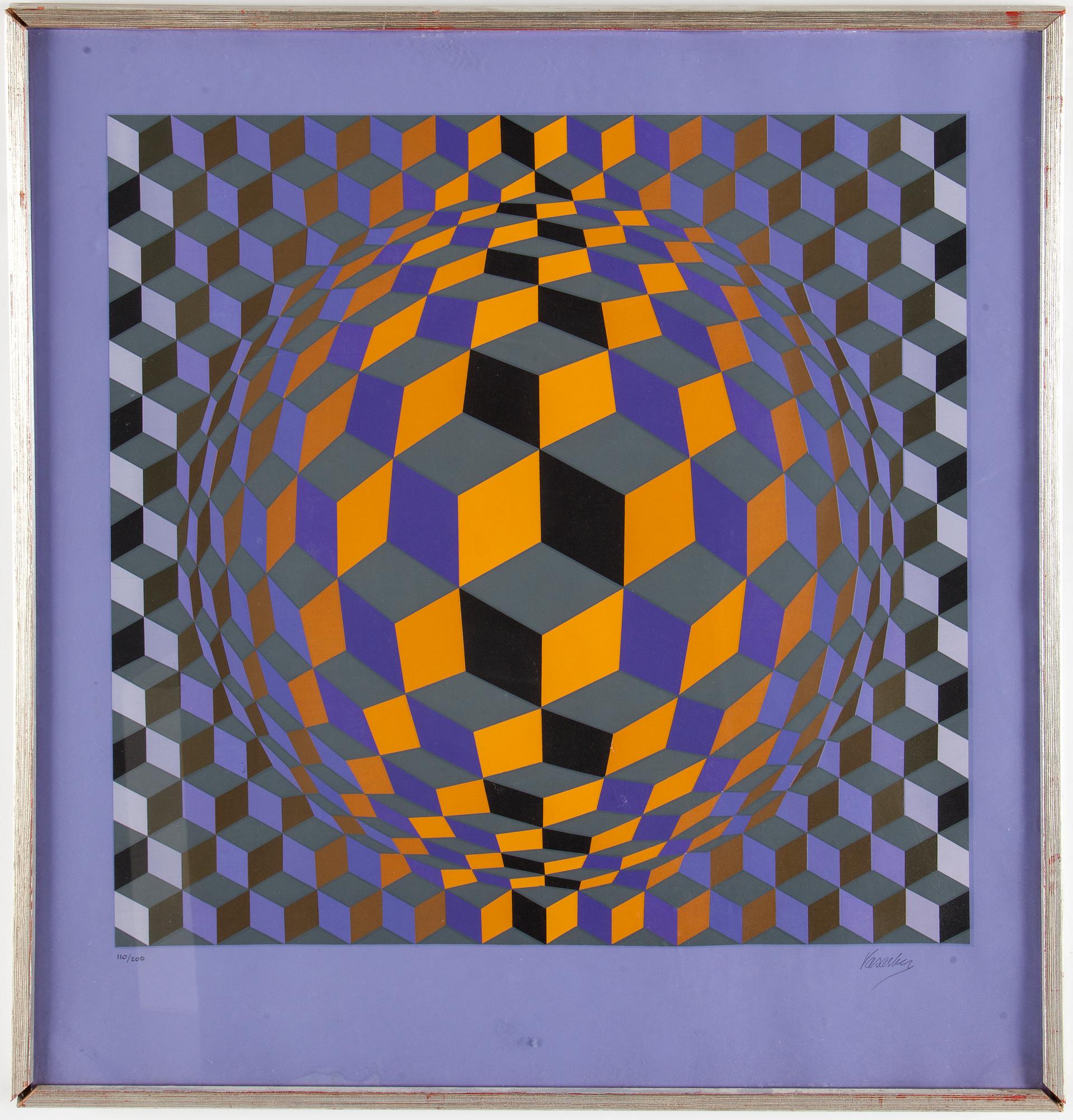 VICTOR VASARELY, serigrafi, signerad och numrerad 110/200.