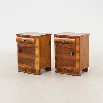 Bedside tables, a pair, first half of the 20th century.