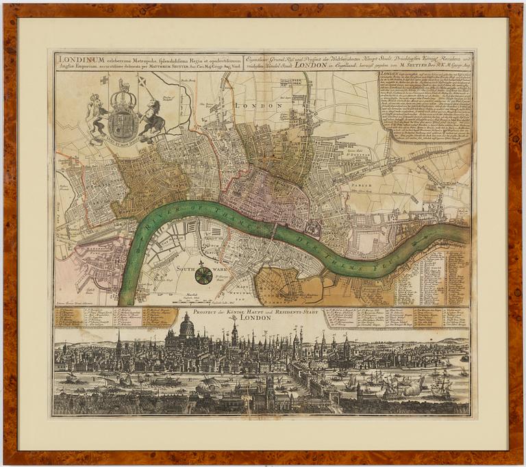 Mattheus (Matthäus) Seutter, "Prospect der Königl. Haupt und Residentz Stadt London".