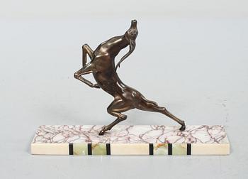 SKULPTUR, patinerad metall och sten, art deco, 1900-talets andra kvartal.