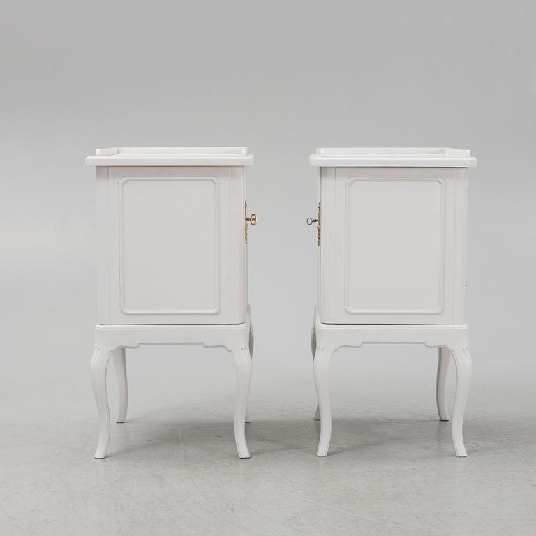 A painted pair of beside tables, early 20th Century.