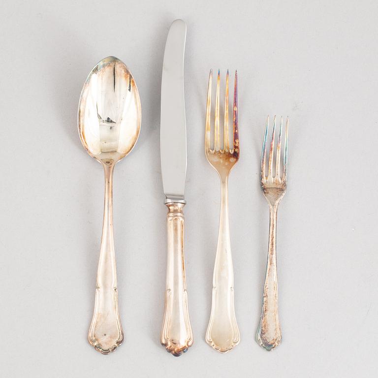 A 40-piece silver cutlery set, "Saga", Skanida-Hultman, Stockholm, Sweden, 1966-71.