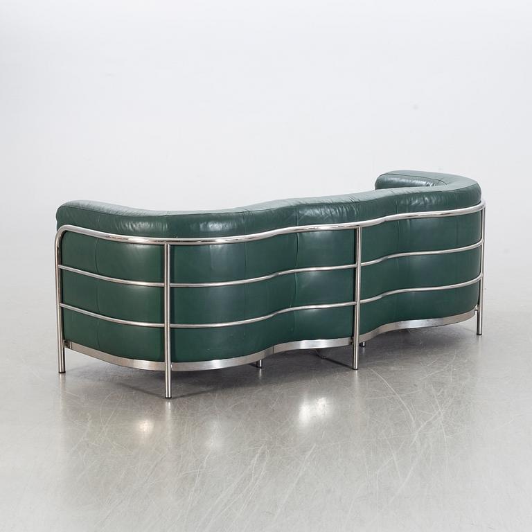 An "Onda" leather sofa by JONATHAN DE PAS, DONATO D. URBINO & PAOLO LOMAZOTTI for Zanotta, designed in 1985.