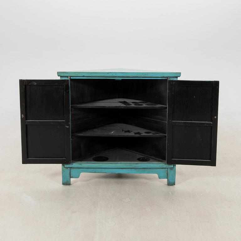 Corner Cabinet China Blue Lotus Late 20th/Early 21st Century.