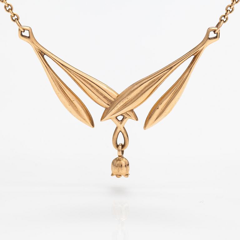 Tony Granholm, A 14K gold necklace "Lily of the valley". Kalevala koru, Helsinki 2008.