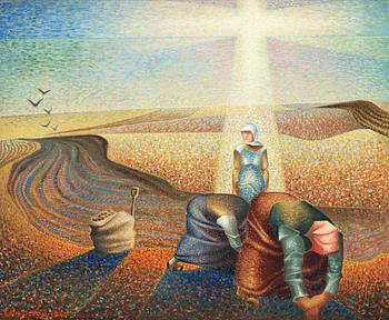 35. Erik Olson, Potato field at dawn.