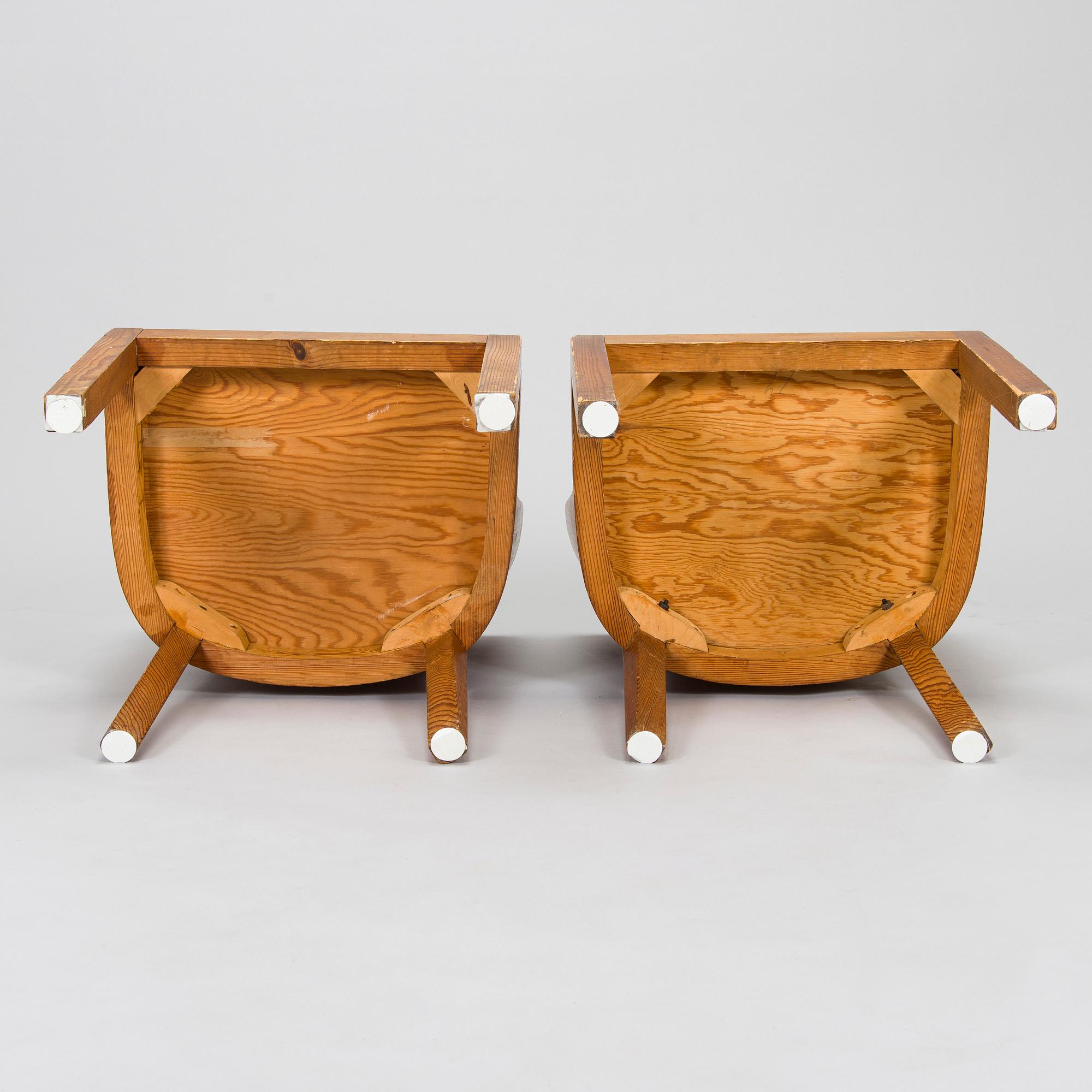 Axel Einar Hjorth, Two 1930s 'Lovö' chairs for Nordiska Kompaniet.