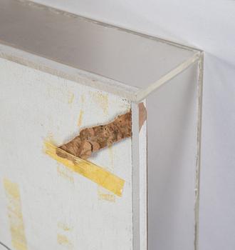 Ingegerd Möller, mixed media and collage in plexi. Signed.