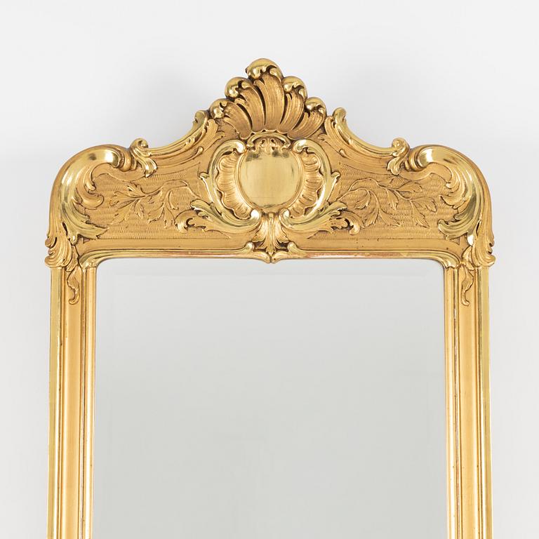 Spegel med konsollbord, rokokostil, 1900-talets mitt.