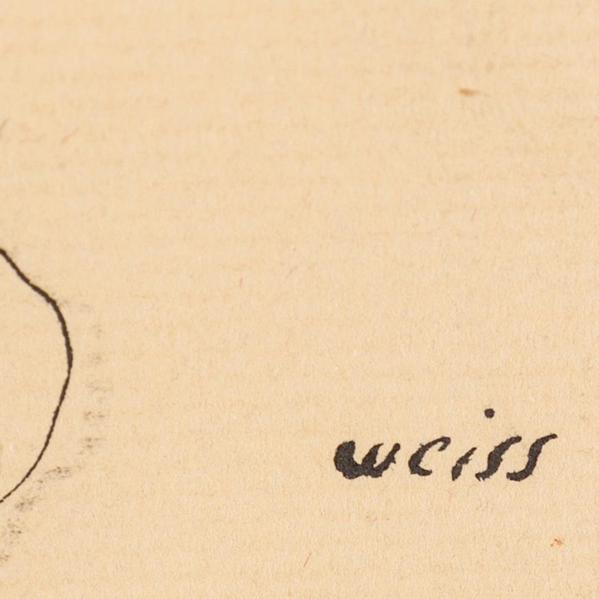 PETER WEISS, ink on paper, signed, 1959.