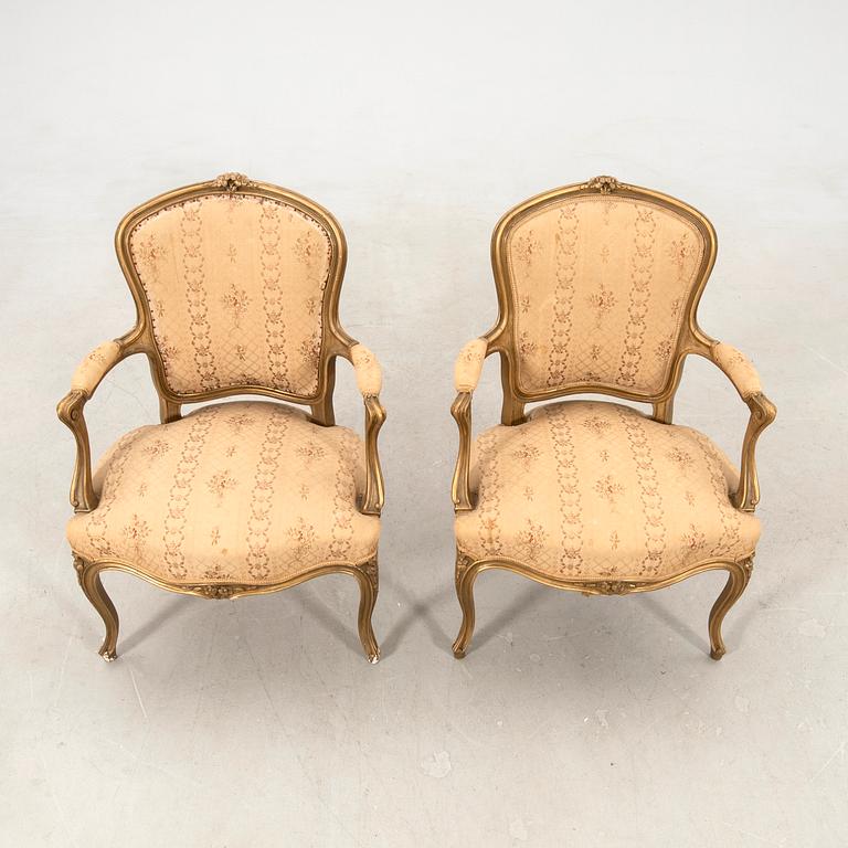 Pair of Louis XVI style armchairs, early 20th century.