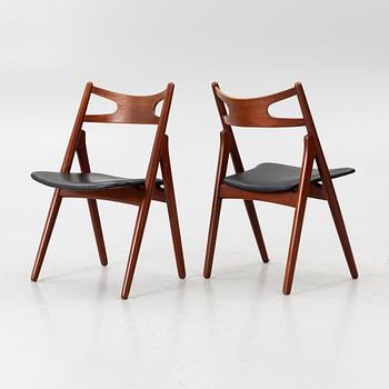 Hans J. Wegner, Six CH29 chairs, L. Chr. Larsen & Søn, Denmark, 1950s/60s.
