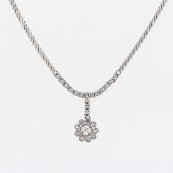 Brilliant-cut and eight-cut diamond necklace.