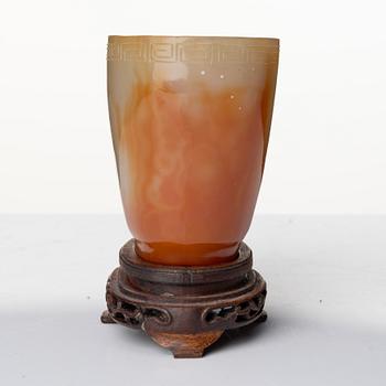 Bägare, agat, Kina, 1900-tal.