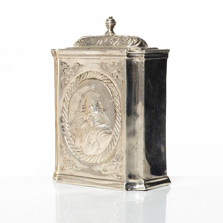 Samuel Hoff den äldre, teburk, silver, Lübeck, omkring 1740.