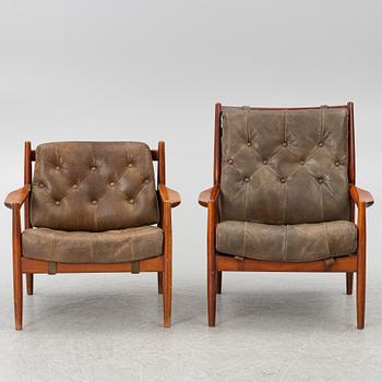 Ingemar Thillmark, armchairs, 2 pcs, "Läckö high" and "Läckö low", OPE, second half of the 20th century.
