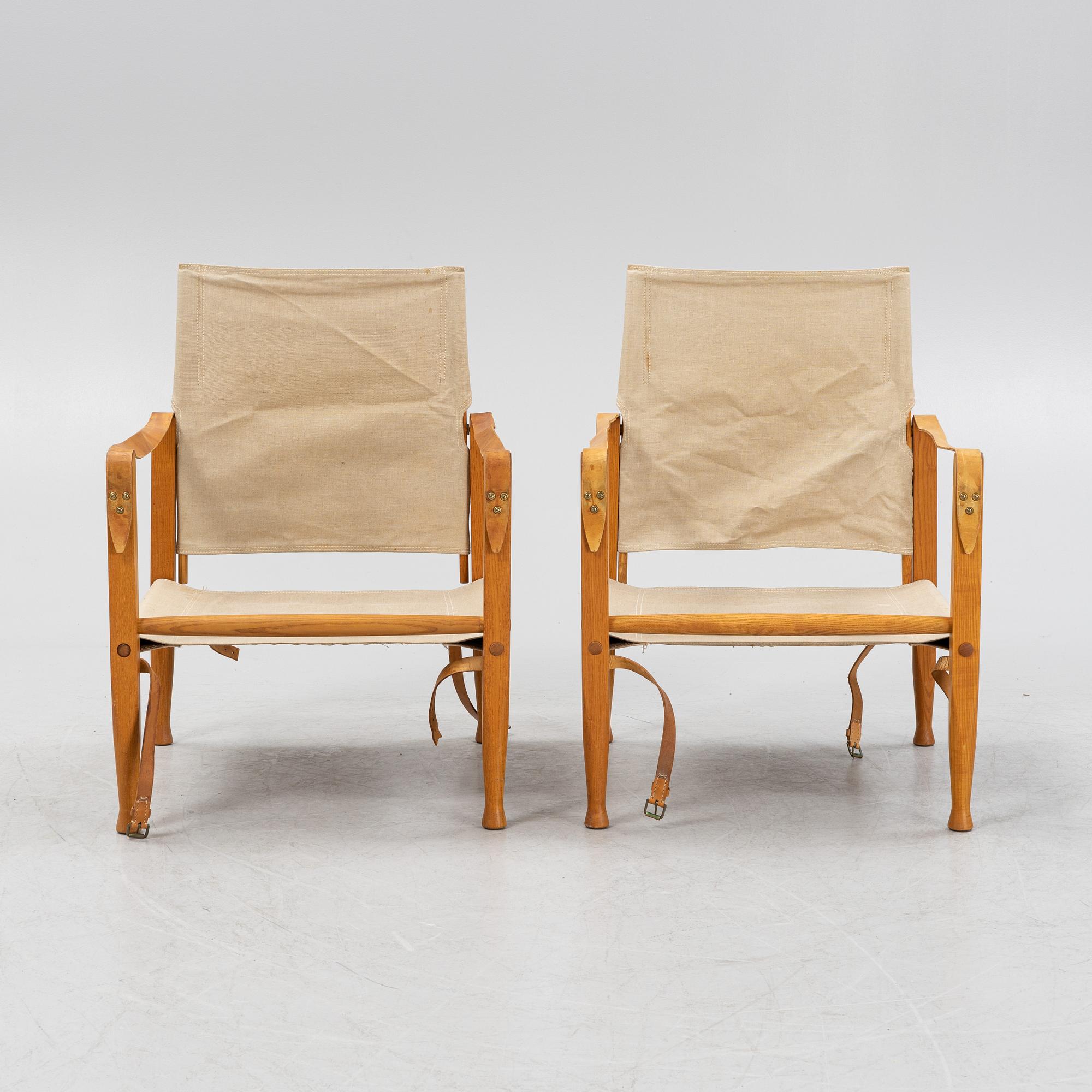 Kaare Klint, a pair of  'Safari Chair', Rud. Rasmussens Snedkerier, Denmark.