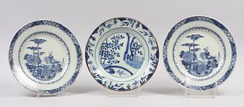 TALLRIKAR, 5 st, porslin, Qianlong, Kina, 1700-tal.