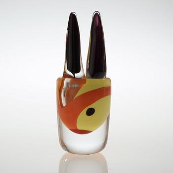 An Erik Höglund glass vase, Studioglas, Strömbergshyttan 1992.