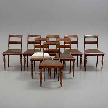 STOLAR, 8 st. Empire, 1800-talets andra kvartal.